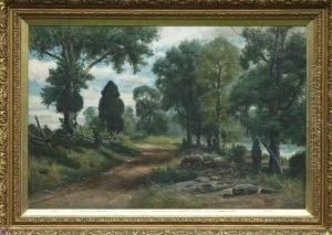 Woodland Landscape With Road by Christopher H. Shearer