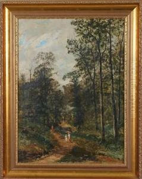 Woodland Interior With Figures On Path - view 1