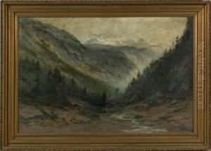 Mountainous Landscape With Stream by Christopher H. Shearer