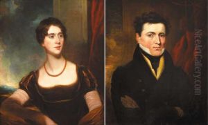 Portrait Of Lady Hannah Alithea Ellice, 1811 And Portrait Of A Gentleman (a Pair) by Martin Archer Shee