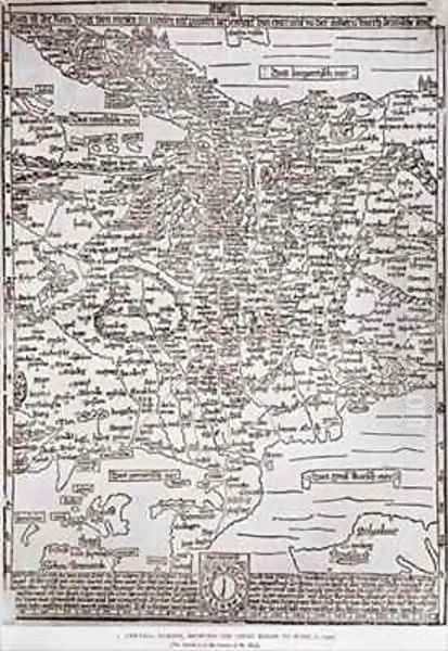 Map of central Europe showing the chief roads to Rome - view 1