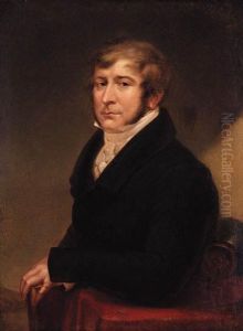 Portrait Of Dr Patrick Lynch, 
Seated Half-length, In A Black Jacketand White Shirt, Resting His Hand 
On A Book