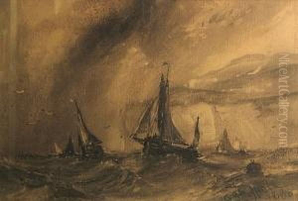A Pair Of Marine Drawings; Also Two Works On Paper By Different Hands (4) - view 1