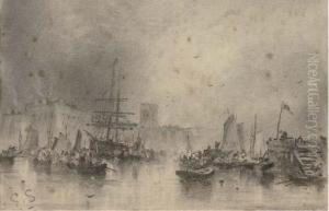 A Bustling Port by George Sheffield