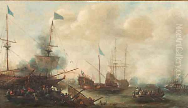 A naval engagement between Turks and Christians - view 1