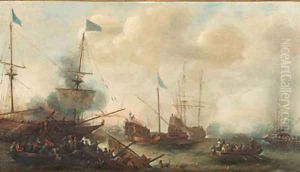 A naval engagement between Turks and Christians