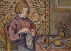Girl Knitting