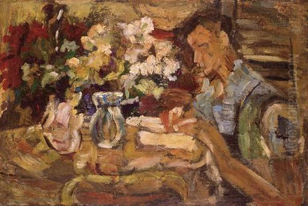 A Figure And Flowers - view 1