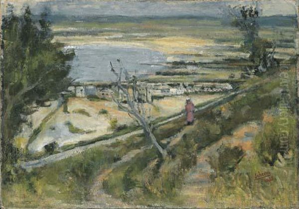 Figure In Landscape - Haifa Bay - view 1