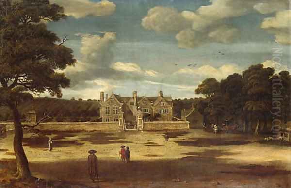 View of a Manor House, with figures in the foreground - view 1