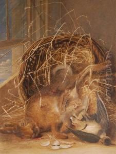 Still Life Study- Dead Hare And Bird In A Wicker Basket Still Life Study- Dead Hare And Bird In A Wicker Basket