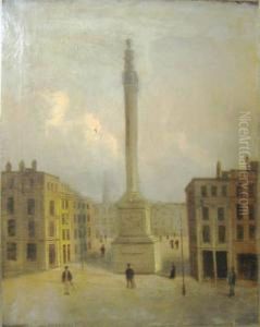 Sydney Sheperd, 'the Monument, London', Oil On Canvas, 53cm X 43cm,framed