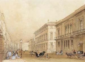 The British Museum; Pall Mall With The Reform Club To The Right by George Shepherd