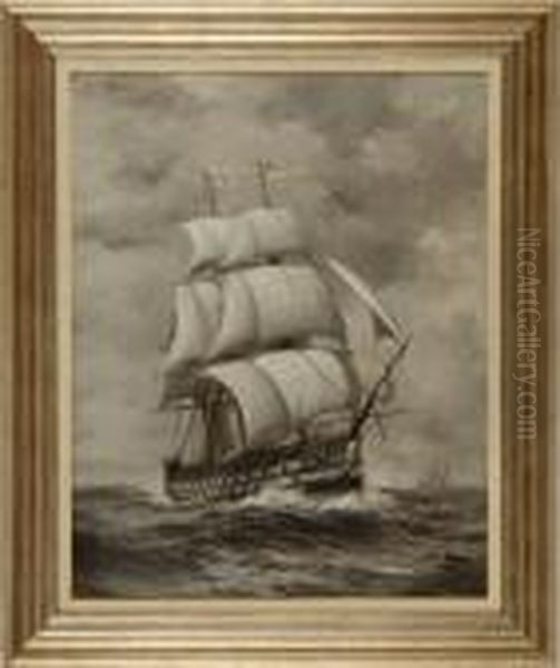 Warship Under Full Sail - view 1