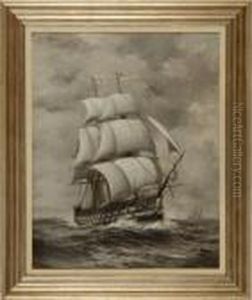 Warship Under Full Sail by Warren W. Sheppard