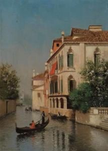 Gondolas On A Venetian Canal