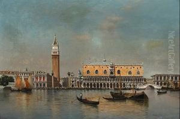A View Of The Doge's Palace With Gondolas In The Foreground - view 1