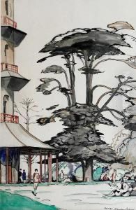 Oriental Style Garden by George Sheringham