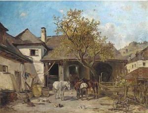 Shoeing the horses