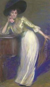 Portrait of a lady holding a pink carnation
