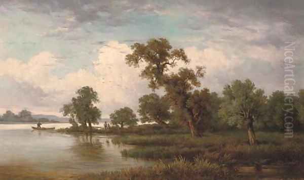 On the river at dusk - view 1