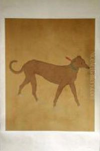 A Scroll Of A Western Dogstriding Forward by Lang Shih-Ning