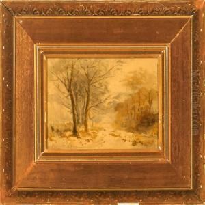 Autumn Landscape At A Village Road by Andrei Nikolaevich Shilder