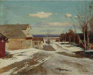 Town View, Winter by Andrei Nikolaevich Shilder
