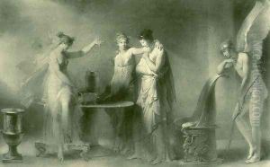 Psyche And Her Two Sisters by Jean-Honore Fragonard