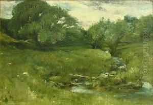 A Babbling Summer Brook by Walter Shirlaw