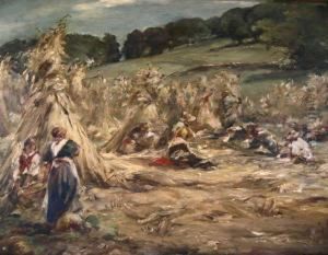 Husking Corn by Walter Shirlaw