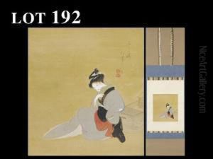 Beauty In Kimono by Uemura Shoen