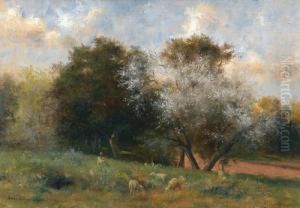 Weidepartie Mit Schafen Im Fruhling by John-Lewis Shonborn