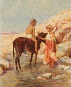 Enfants Au Bord De L'oued by John-Lewis Shonborn