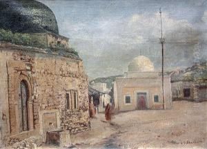 Personnages Dans La Rue D'un Village Enafrique Du Nord by John-Lewis Shonborn