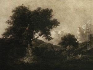 Mountain Landscape With Old Trees by Frank Short