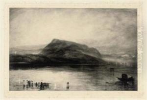 Mount Rigi At Dawn, Sunrise O'er Whitby Scaur, A Timber Raft On The Rhine And Two Others