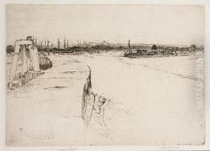 Low Tide, The Evening Star And Rye's Long Pier Deserted by Frank Short