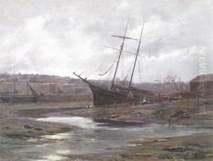 View Of Falmouth At Low Tide by Frederik Golden Short