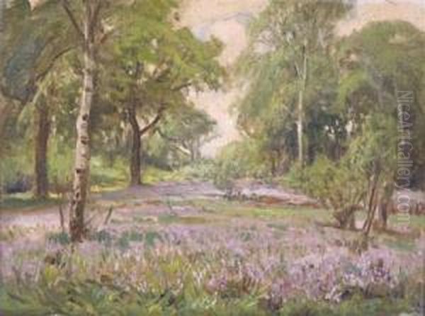 Wooded Landscape With Bluebells - view 1