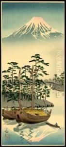 Mt. Fuji And Boats by Hiroaki Shotei