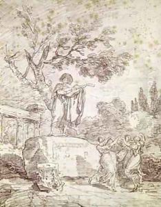 An Italian Guitarist Playing for Three Dancing Girls