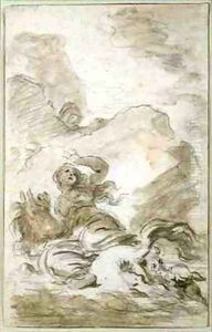 Angelica reaches the Shore Where the Hermit Lies in Wait