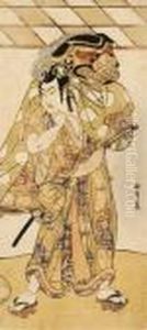 The Actor Ichimura Uzaemon Carrying A Lion-dancer's Mask by Katsukawa Shunsho