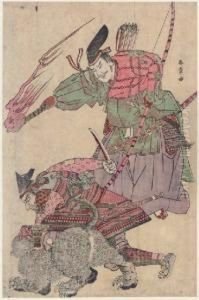 Minamoto No Yorimasa Slaying The Nue by Katsukawa Shunsho