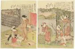 Kaiko Yashinaigusa (cultivation Of Silk Worms) by Katsukawa Shunsho