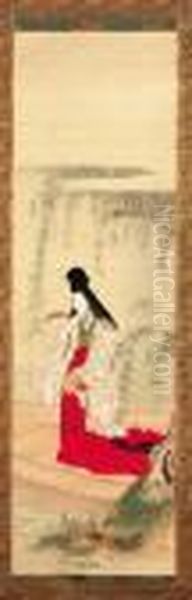 Azuma Dancer In A Boat (azumabune)
Hanging Scroll; Ink And Color On Silk - view 1