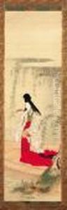 Azuma Dancer In A Boat (azumabune)
Hanging Scroll; Ink And Color On Silk by Katsukawa Shunsho
