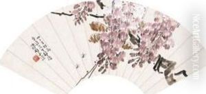 Bees And Wisteria by Chen Shuren