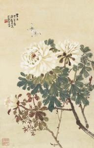 Peonies And Butterflies by Chen Shuren